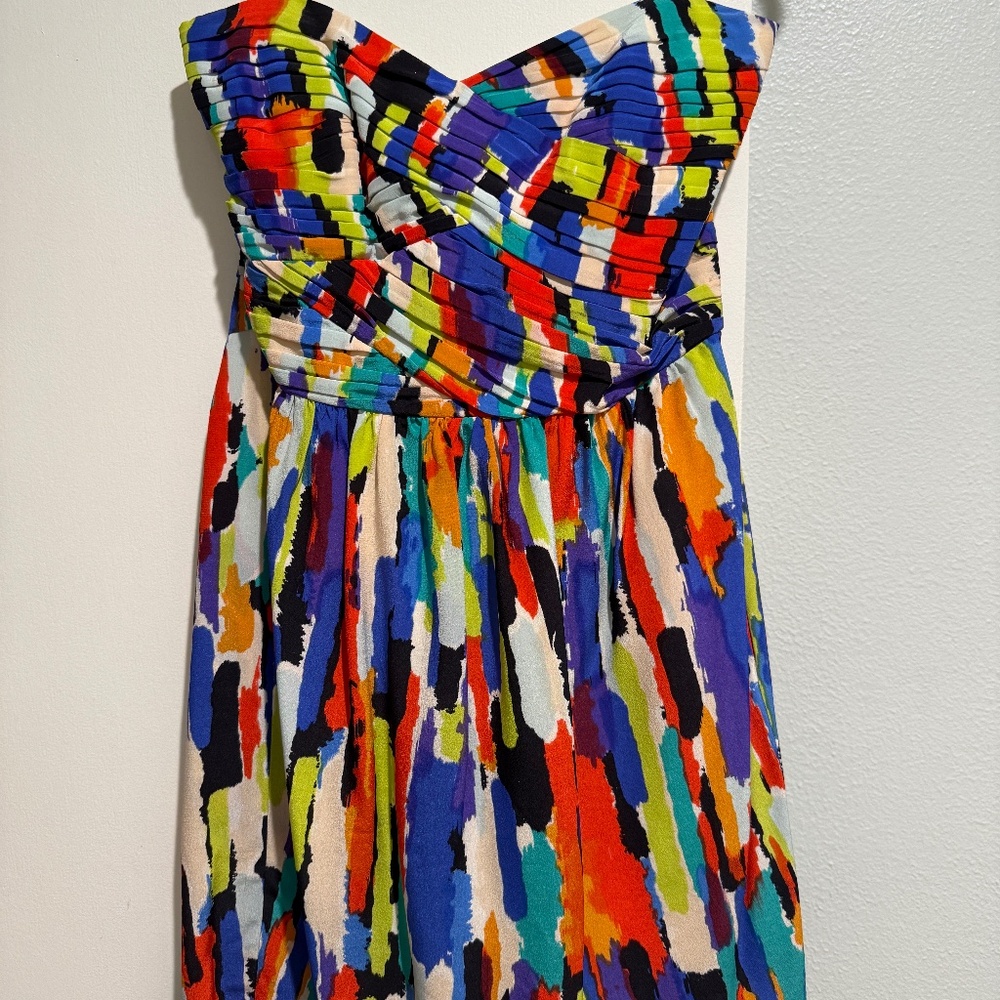 Shoshanna Multicolor Strapless Mini Dress Size 4